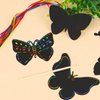 KALIONE 36 PCS Butterfly Scratch Cards Scratch Art Butterfly Party Favors Party Craft Butterflies Crafts for DIY Crafts Birthday Party Halloween Christmas, 12 Styles Bamboo Stylus Included