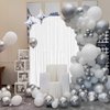 White Foil Fringe Curtain 3.3×8.3FT 6 Packs, Metallic Tinsel Curtains Party Streamers for Birthday Graduation Baby Shower Decoration (6pcs,3.3FT×8.3FT, White)