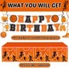 Basketball Birthday Party Decorations, Basketball Birthday Party Supplies Including Banner, Hanging Swirls, Foil Balloons, Latex Balloons, Cake Toppers, Backdrop and Tablecloth