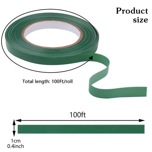 Prudiut 2 Roll Green Floral Tape Waterproof Florist Tape, 0.4" Wide Flower Wrap Tape Floral Tape for Fresh Flower Bouquet Wrap Flower Arrangements Crafts (100Ft/33Yd)