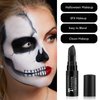 FIVEFULU Black Face Body Paint Stick, Matte Black Lipstick Football Baseball Eye Black Stick Pen, Long Lasting Black Face Makeup for Halloween Zombie Clown Vampire Skeleton Skull Joker Cosplay Makeup