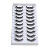 SUNWELL False Eyelashes 12mm Mink Lashes Natural Look Cat Eye Faux Mink Lashes 3D Fluffy Soft Luxury Volume Fake Lashes 10 Pairs Pack