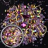 editTime 6 Wheels Mixed Sparkle Nail Art Rhinestones Diamonds Crystals Butterfly Beads Artificial Pearls Gold Silver Nail Studs Gems Metal Hollow Rivets Charms (Micro Caviar Beads kit)