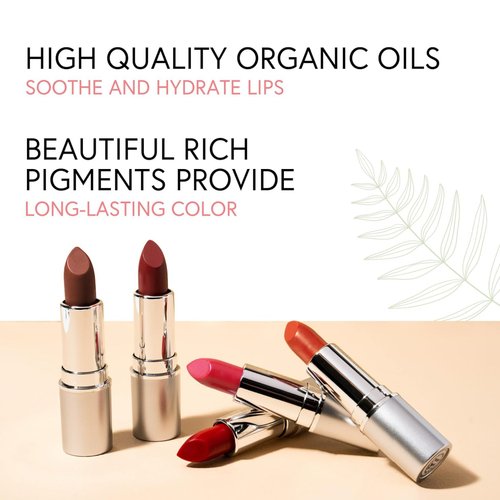 Honeybee Gardens Truly Natural Long Lasting Lipstick, Risque, Medium to Deep Red Wine, Naturally Hydrating & Nourishing, Vegan, Gluten-Free & Cruelty-Free, 0.13 oz / 3.8 g