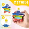 Star Shaped Sand Art Bottle Necklaces for Kids Sand Art Craft Kit Fun Craft Party Supplies Favors for Boys Girls, Sand Not Included (50 Pcs)