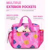 Bingo Bag for Bingo Set Stuff Supplies Bingo Bags with Pockets for Bingo Kit Equipment Pink Bingo Dauber Bag for Dabbers Dobbers Bingo Accessories for Women Lady Bingo Prizes for Bingo Lovers Players