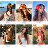 Generic Hawaiian Flower Hair Clips for Women, 6Pcs Plumeria Claw Clips for Think Thin Hair, 3.5 Inch Artificial Flower Clips for Vacation Beach Party (Hibiscus)