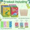 Party Favors Birthday Gifts for Kids: 16 Pack Scratch Art Notebook Party Favors for Kids Goodie Bags Stuffers Girls Boys Art Craft Kit Birthday Gifts for Classroom Prizes Christmas Gifts - Dinosaur