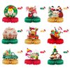 9 Pcs Christmas Party Honeycomb Centerpieces for Table Decorations, 3D Honeycomb Christmas Decorations Holiday Table Centerpieces with Santa Claus Snowman for Christmas Party Supplies Indoor