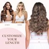 GOO GOO Wire Hair Extensions Human Hair, 4/26/4 Chocolate Brown with Honey Blonde Balayage 12inch 70g, Invisible Wire Hair Extensions with Transparent, Seamless Fish Line Hairpiece