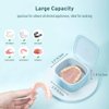 Stylish Denture Bath Cup with Vent Holes, Big Retainer Case with Magnetic Closure, Transparent Aligner Cleaning Case, Vented False Teeth Container (Dark Grey)