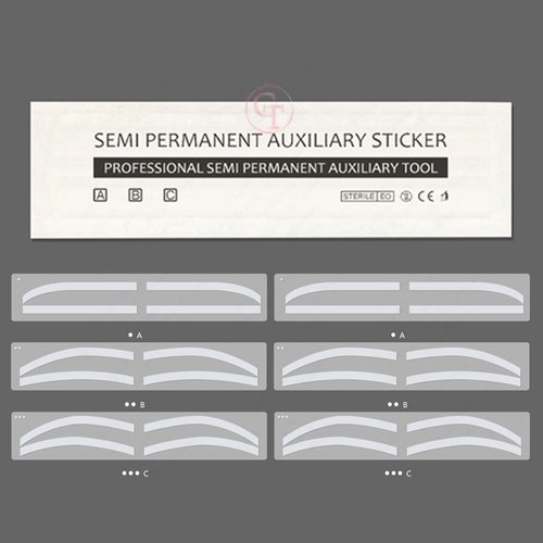 6 Pairs Eyebrow Tattoo Auxiliary Stickers Disposable Adhesive Eyebrow Template Sticker Women Disposable Adhesive Eyebrow Template Sticker (6 Pairs Sticker+1 Black Brow Pencil)