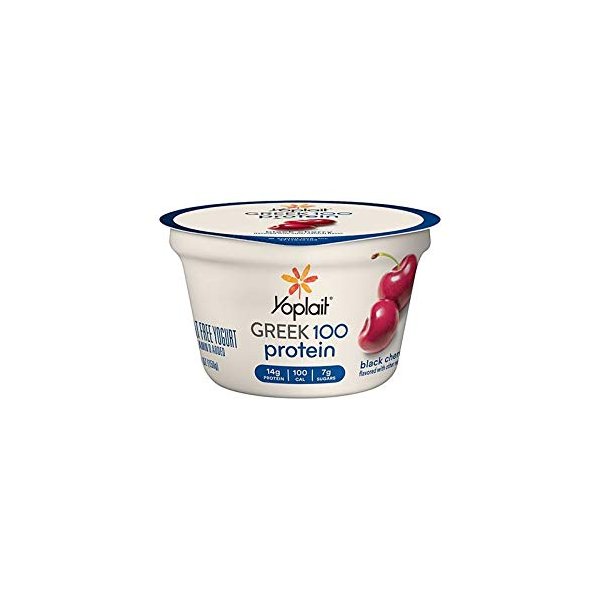Yoplait Greek 100 Protein Yogurt 5.3 ounces (Pack of 12) (Black Cherry)