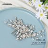 Casdre Crystal Bride Wedding Hair Comb Pearl Bridal Hair Piece Hair Accessories for Women and Girls (A Silver)