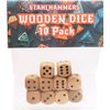 STAHLHAMMERS - 10 Pack Wooden Dice Set - Standard 16mm 6 Sided - Perfect for Board Games and RPGs