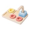 Adena Montessori Wooden Rings on Peg Curved Horizontal Pins and 5 Shapes Baby & Toddler Eearly Learning Toys