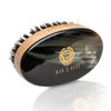 Man & Mane Premium Handmade Oxhorn & Beechwood Military Style Medium Stiff Natural Boar Bristle Men’s Hair Brush for Facial Hair & Beard Care