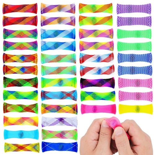 Fidget Toy 42 Pack Mixed Color Marble Mesh Fidget Toys,Stress Relieve Toy,Focus Enhance, Marble and Mesh Fidget Stress Relieve Toy for Kids Adults ADHD ADD Autism Halloween Decorations