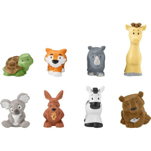Fisher-Price Little People Safari Animal Friends, set of 8 animal figures for toddler and preschool pretend play ages 1-5 years