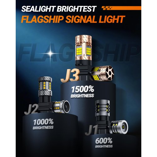 SEALIGHT 3157 3156 LED Bulb, 3157 Reverse Bulb Anti Hyper Flash With Turbo Fan, 30W 3200LM Super Bright White Replace for Backup Reverse Light and Tail Parking Light, ONLY Standard Socket, Pack of 2