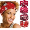 Christmas Claus Tree Headbands for Women Knotted Headband Gingerbread Man Snowman Headband Soft Elastic Cloth Hair Bands Fashion Personality Hair Wrap for Party(4 Pcs) (Christmas Santa, Wide)