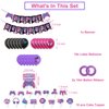 Video Game Birthday Party Decoration Set, Purple Game Birthday Party Supplies, Includes Birthday Banner Balloon Cake Decoration