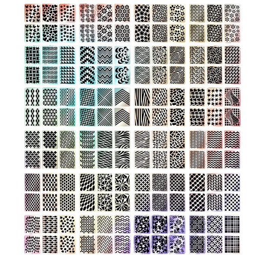 Gogoonly 144 Pieces Nail Vinyls Stencil Stickers Set, 24 Sheets 72 Different Designs Cute Easy Nail Art Nail Vinyls Nail Stencil Sheets - BH000807