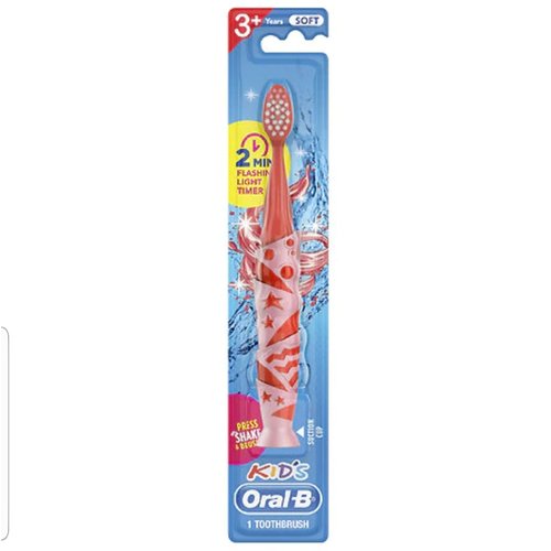 Oral-B Kids Electric Toothbrush, Includes Timer With Lights, Pink