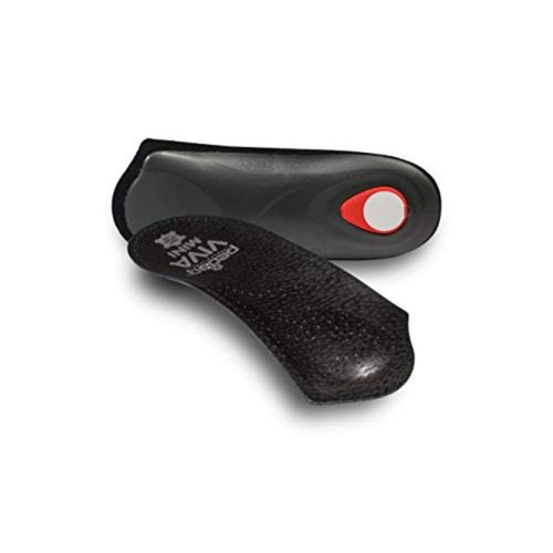 Pedag Viva Mini | 3/4 Leather Arch Support Inserts | Handmade in Germany | Plantar Fasciitis Relief | Heel Cushion | Metatarsal Support Pad | Low Profile Shoe Insoles | Black| Women US 5/EU 35