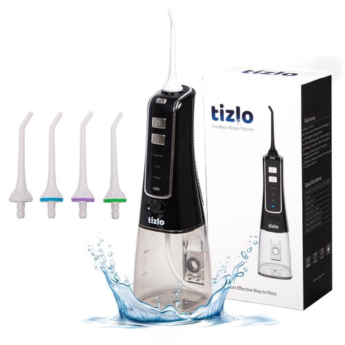 Water Flosser Cordless 10oz 300ml Rechargeable Portable 3 Modes For Brighter and Healthier Teeth IPX7 Technology Dental Waterjet - 4 Tips (Purple)
