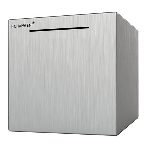HCHANGEN Piggy Bank for Adults Made of Stainless Steel Piggy Bank Must Break to Open Money Savings Box for Cash (Silver, 5.9inches)