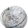 Topglobe 5.5'' World Globe Silver - English Map - Mini Globe Educational/Geographic - Stainless Steel Arc and Base - Silver Grey
