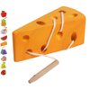 Skrtuan Wooden Lacing Cheese Threading Toy Montessori Airplane Travel Game Toys Wood Block Puzzle Fine Motor Skills Activity Learning Educational Gift for Toddlers Baby Kids 3 4 5 Years Old, 1 Cheese