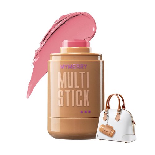 Blush Stick For Cheeks Lips Eyes W/Leather Keychain,Cream Blush Stick,Monochromatic Multi Stick,Pocket Portable For Travel,Dewy Finish,Buildable & Blendable Color | 04# Blossom-Baby Pink,0.2 Fl.Oz