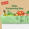 Glad Kitchen Compost Bags 2.6 Gallon 100% Compostable Bag, Febreze Lemon, 44 Count
