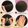 FANDAMEI 20PCS Hair Nets Invisible and 40PCS U Shaped Hair Pins Set, 20PCS 50cm Hair Nets for Bun Gold Elastic Edge Mesh and 40pcs Hair Bun Pins for Women, girls, Ballet Bun Maker Dance (Gold)