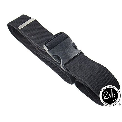 EMI 60" Cotton Gait Transfer Belt (Black, Plastic Buckle)