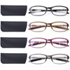 DOOViC 4 Pack Computer Reading Glasses Blue Light Blocking Anti Eyestrain Flexible Lightweight Readers for Women Men 1.5 Strength