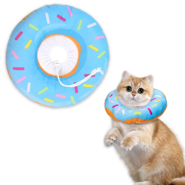 Hpetppy Cat Cone Collar Soft, Cat Recovery Collar for Wound Healing Cute Cat Donut Adjustable Cat Cones to Stop Licking Comfortable Lightweight Neck Elizabethan Collars for Cats Kittens After Surgery