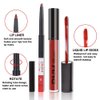 evpct 2Pcs Ruby Red Berry Matte Lip Liner and Lipstick Combo DNM Red Lip Gloss Stains Pencil Makeup Set Women Long Lasting 24 Hours Liquid Lipstick and Lip Liner Set labiales mate 24 horas originales