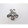 Generic Small mini silver metal blue purple gray flower crystal hair claw clip (Primary color: Gray)