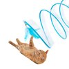 S Type Cat Tunnel Toy Folded Cat Tunnel Spring Toys, Cat Spring Toy Cat Spiral Tunnel Toy for Indoor Cats Play Exercise (Blue)