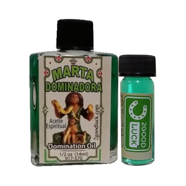 Marta Dominadora, Spiritual Oil with 1 Dram Perfume Set for Magic and Rituals. Aceite Espiritual para Rituales Y Magia.