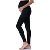 POSHDIVAH 2Pcs Women's Maternity Leggings Over The Belly Pregnancy Yoga Pants Active Wear Workout Leggings Black Crab Green Medium