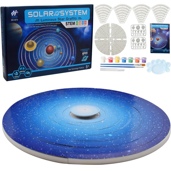 Solar System Model Kit, 3 in 1 Build and Paint Solar System for Kids, Arts and Crafts Science Kits for Kids Age 4-6-8-12, STEM Educational Space Toys for Christmas Birthday Gifts