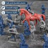 LovesTown 82PCS Civil War Solider Toys, 40 Blue and 40 Gray Uniform Action Figures Plastic Toy Soldier with Rideable Horses for Kids Birthday History Class