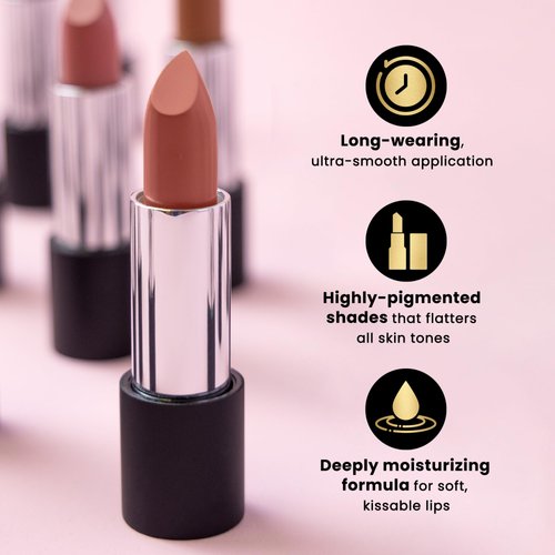 Frankie Rose Long Lasting Lipstick for Women | Smudge Proof Lipstick Enriched with Jojoba Oil | Buildable Lip Colors, Suitable For All Skin Tones | Cruelty-Free Lip Makeup | Apricot