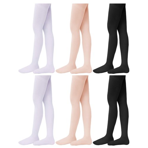 6 Pairs Girls Dance Tights Ballet Dance Tight Soft Toddler Dance Tights for Toddler Girls Favor (Color Set 1, M)