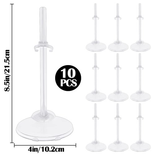 LNQ LUNIQI 10Pcs Doll Stand Transparent Doll Display Holder Action Figure Display Rack Doll Model Support Frame Accessories