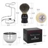 Tonhawness Shaving Brush Kit for Men, 4 in 1 Shaving Brushes Set Includes Badger Hair Shave Brush, Shaving Bowl & Stand and Shaving Soap Kit for Men’s Shave Gift